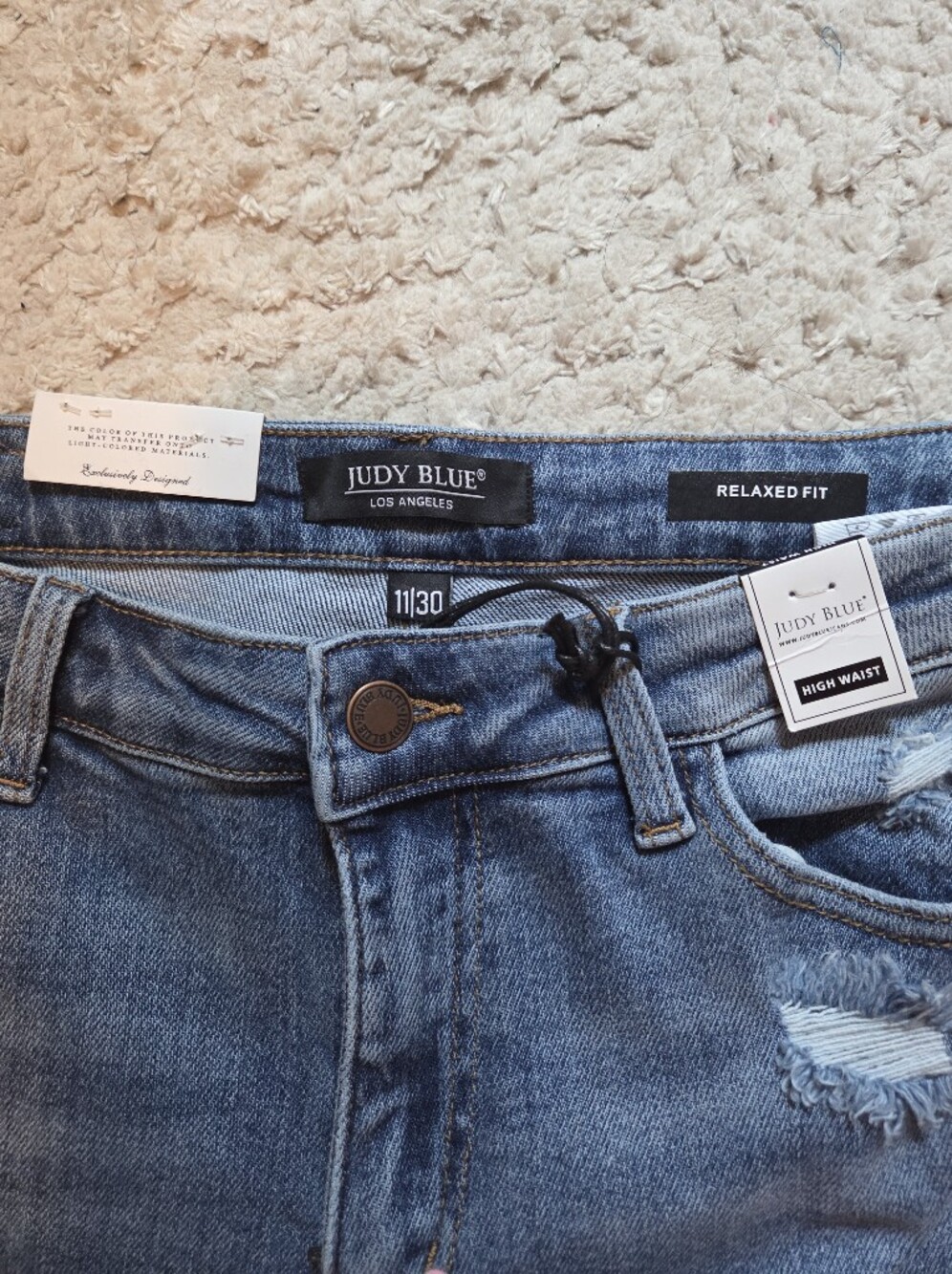 Judy Blue High Waist Distressed Blue Jeans - Picture 4 of 6
